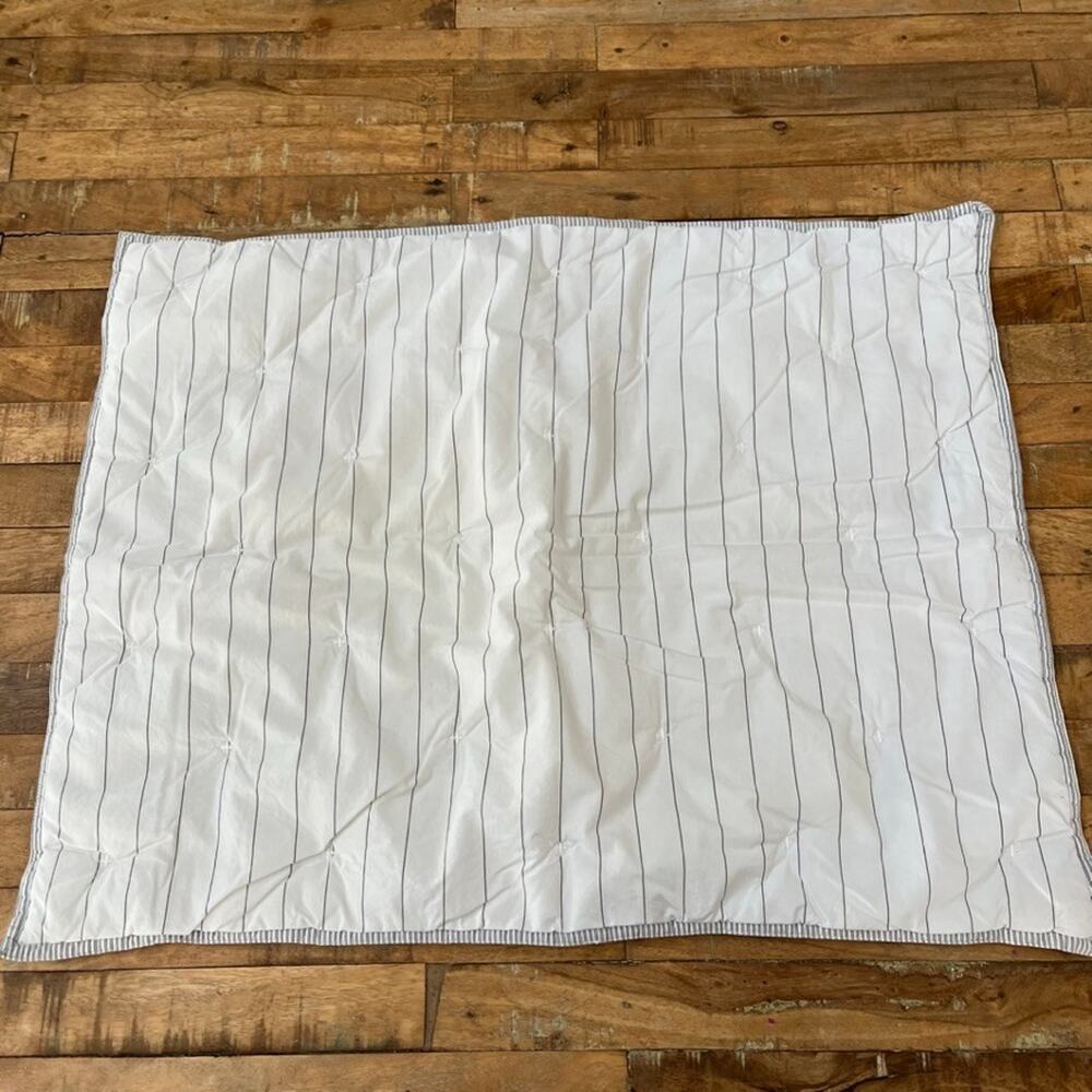 Garnet HIll White Quilted Standard Pillow Sham 100% Cotton Tie Closure